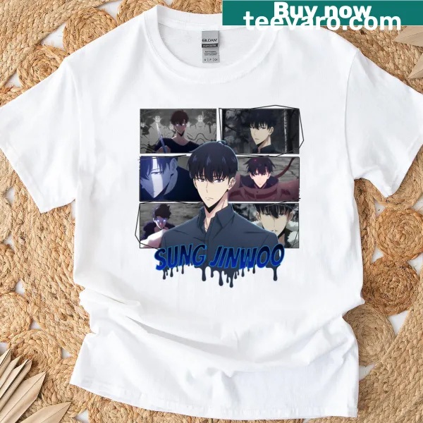 Sung Jinwoo t-shirt featuring dynamic artwork from Solo Leveling