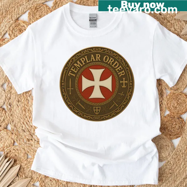 Medieval Knights Cross T-shirt with Templar Order emblem