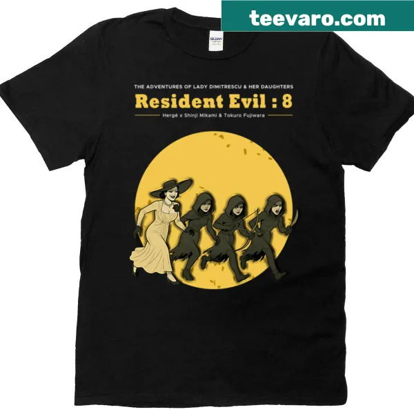 Adventures of Lady D and her daughter illustrated on a t-shirt