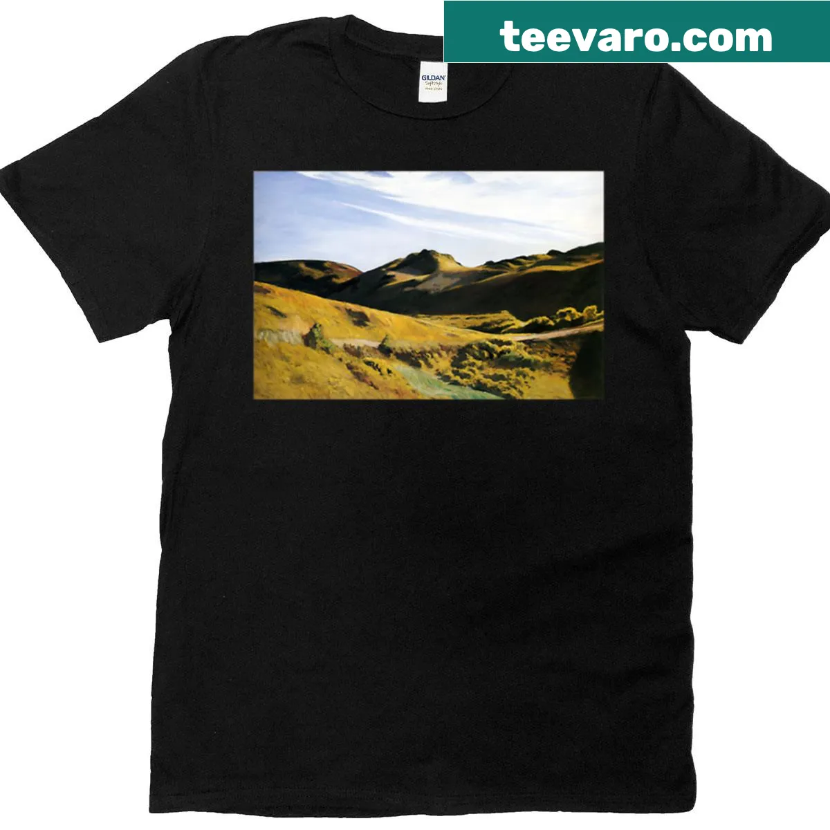 Artistic t-shirt featuring The Camel's Hump by Edward Hopper — on a men's t-shirt