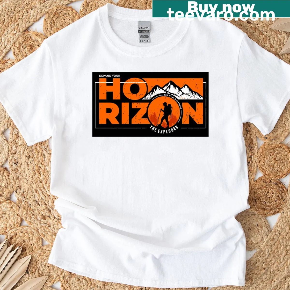 T-shirt featuring an inspiring explorer graphic for travel enthusiasts — on a men's t-shirt