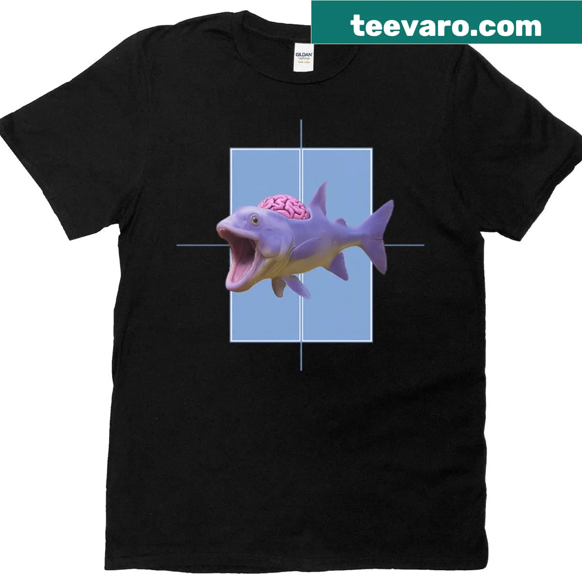T-shirt featuring a stylized fish and the phrase 'The Fish Of Knowledge' — on a men's t-shirt