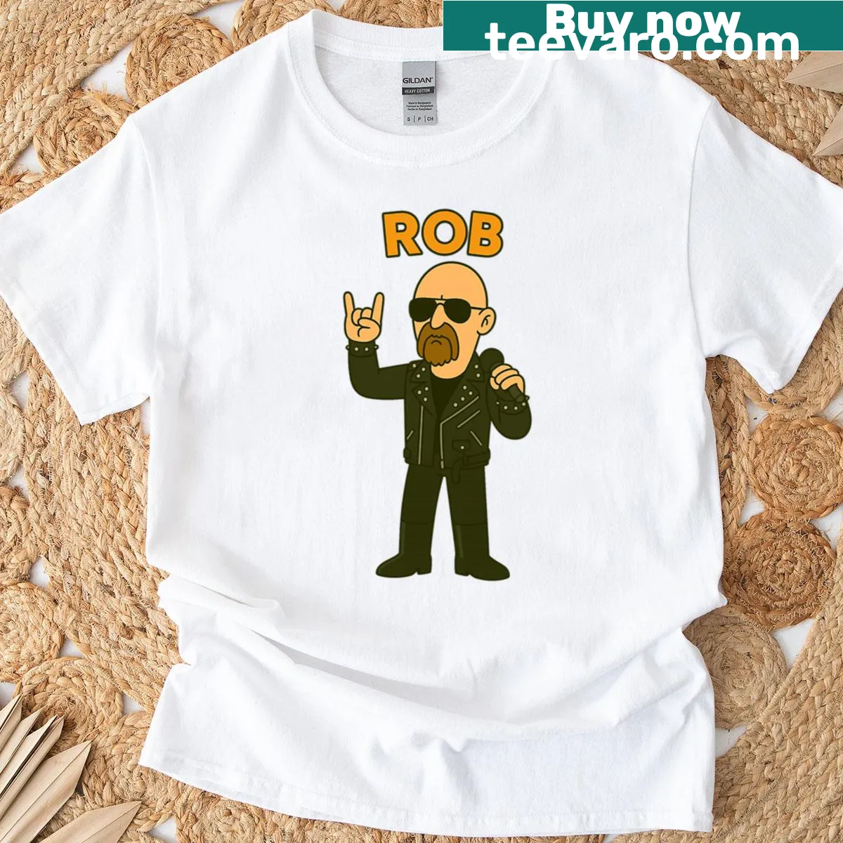 Fan art design t-shirt featuring a stylized messenger figure representing heavy metal culture — on a men's t-shirt