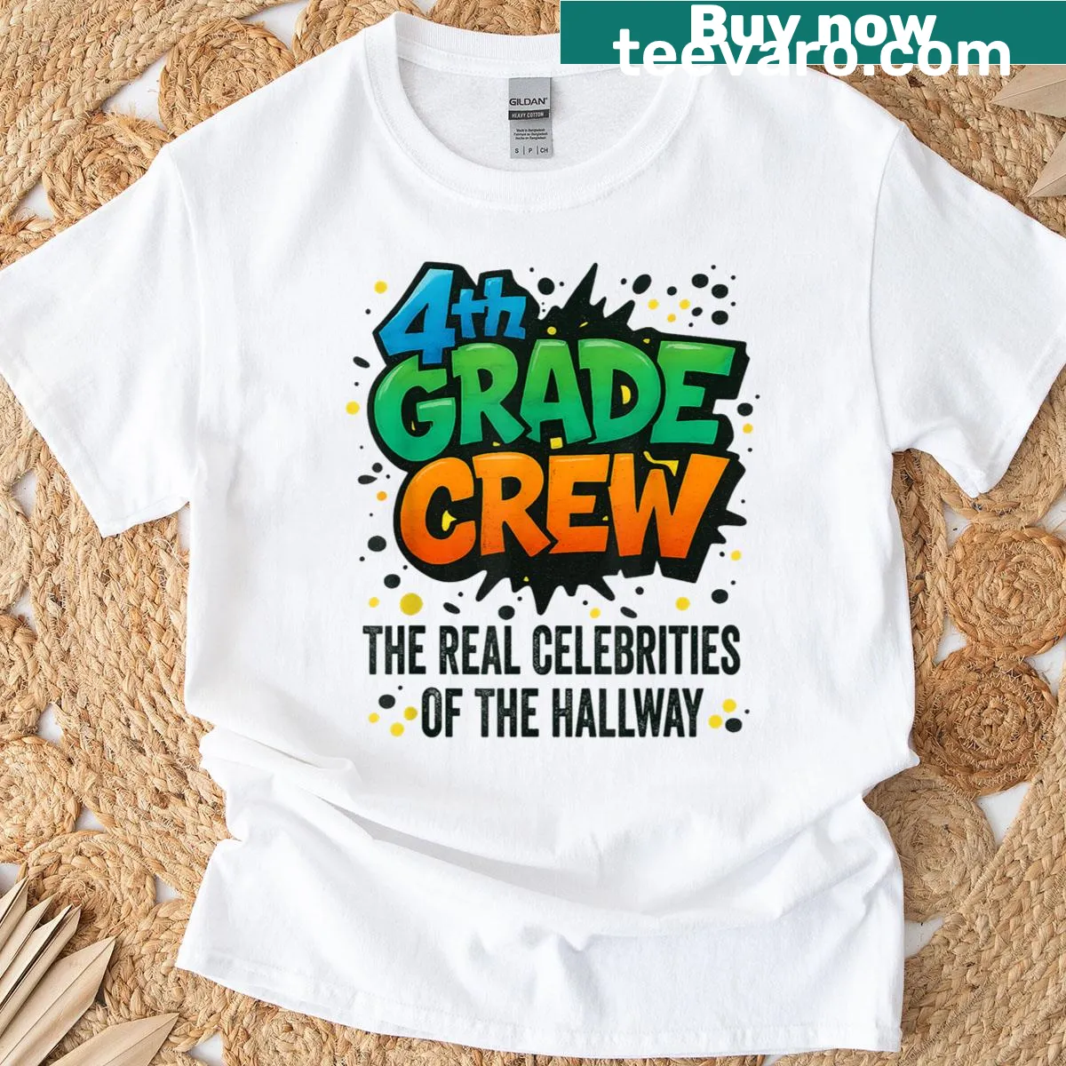 Illustration celebrating 4th grade students as celebrities — on a men's t-shirt