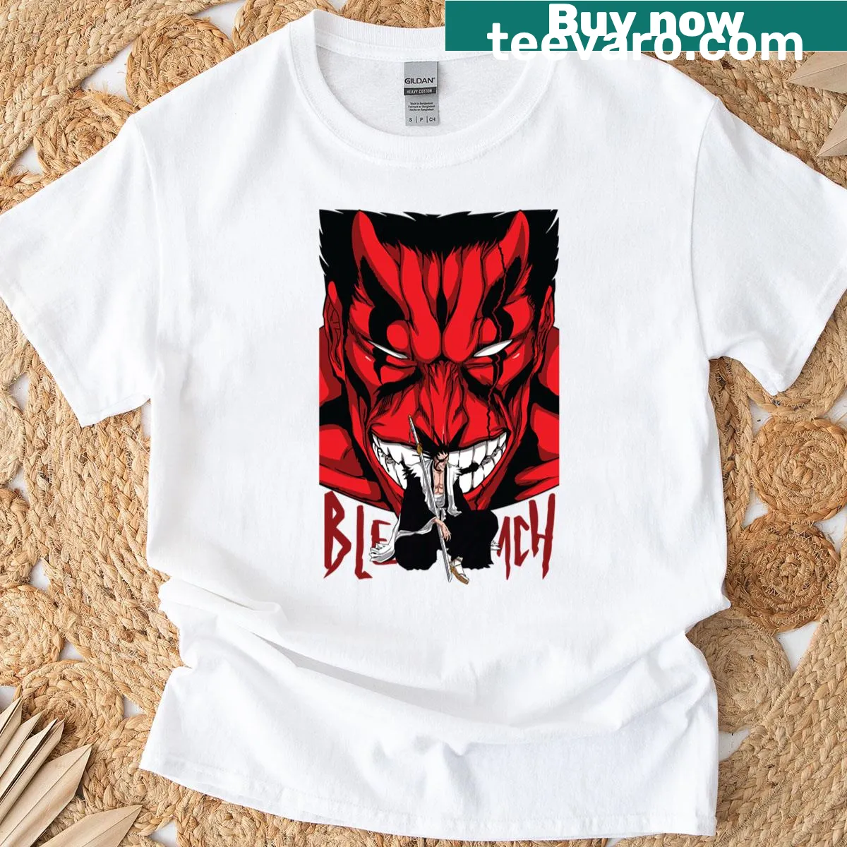 Illustration of a shinigami on fantasy-themed T-shirt — on a men's t-shirt