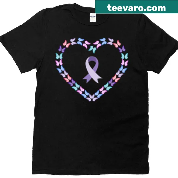 Butterfly graphic T-shirt promoting vulvar cancer awareness