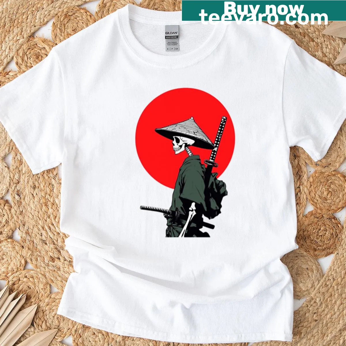 Samurai graphic t-shirt celebrating warrior culture — on a men's t-shirt
