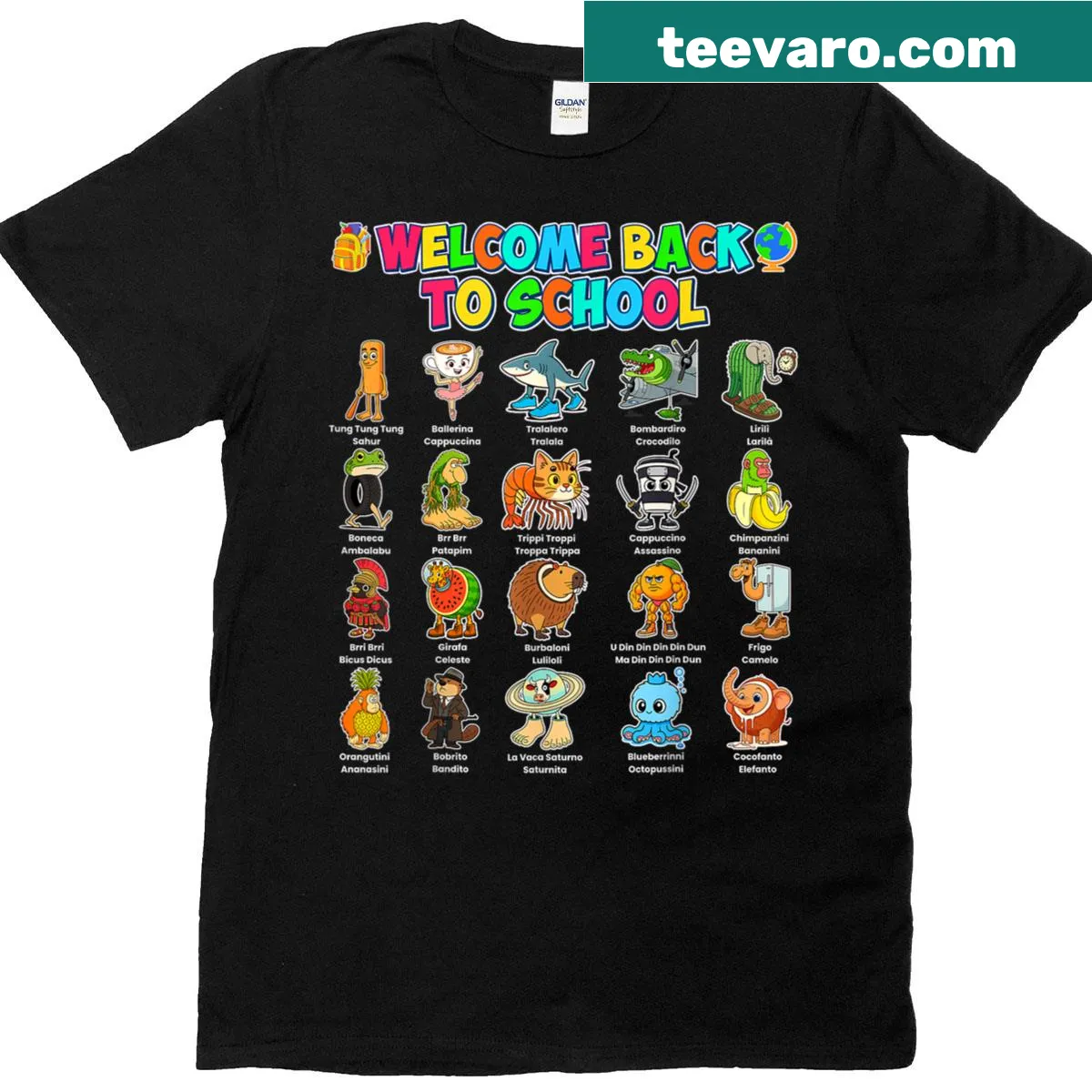 Cartoon style back-to-school T-shirt with humorous graphic. — on a men's t-shirt