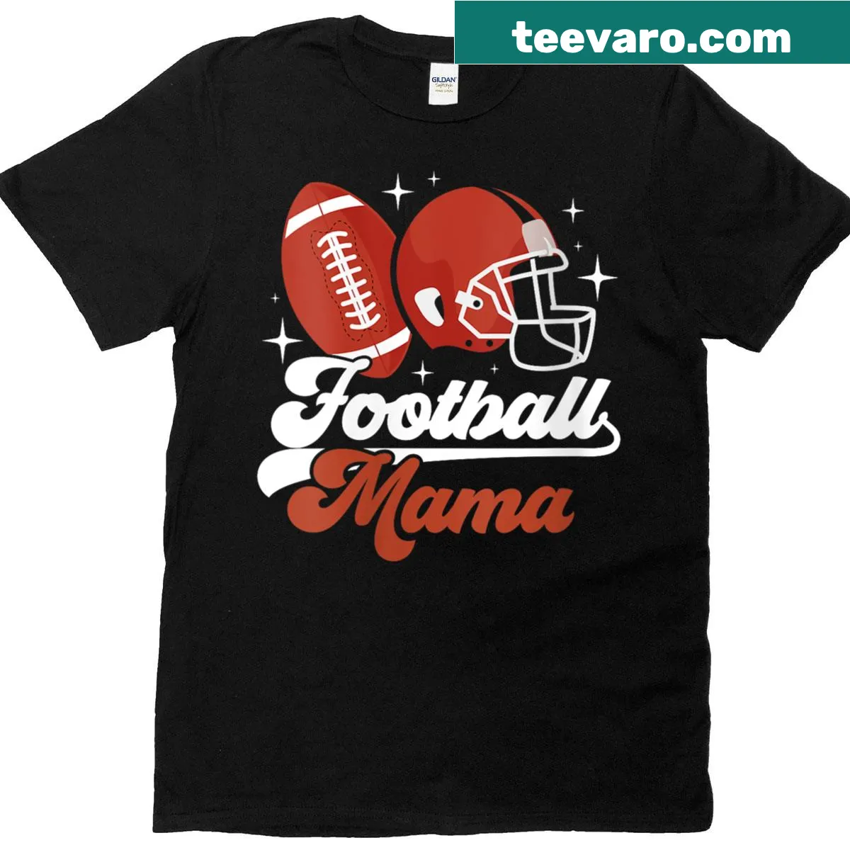 Proud text graphic 'Football Mama' on casual T-shirt — on a men's t-shirt