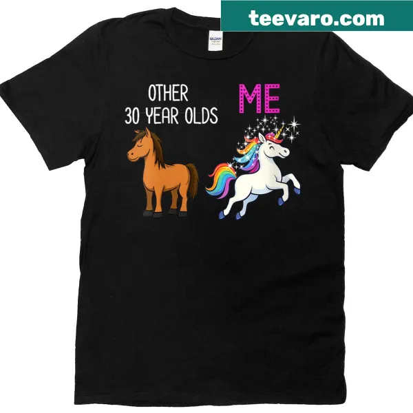 Funny 30th birthday celebration T-shirt with playful typography