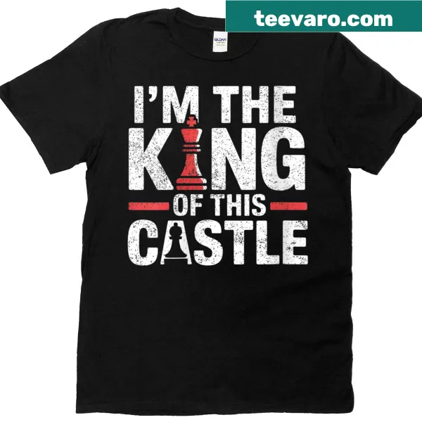 Chess themed T-shirt for women with 'I'm The King Of This Castle' text