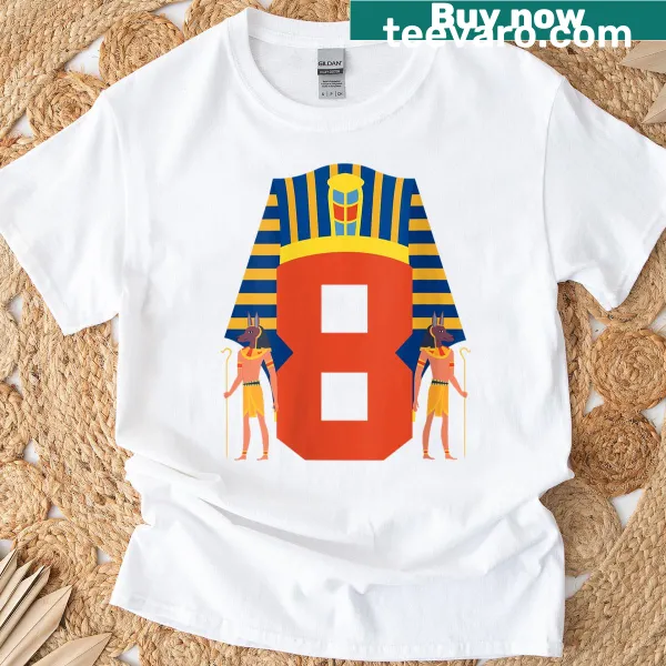 Pharaoh-themed birthday t-shirt for 8-year-old boys