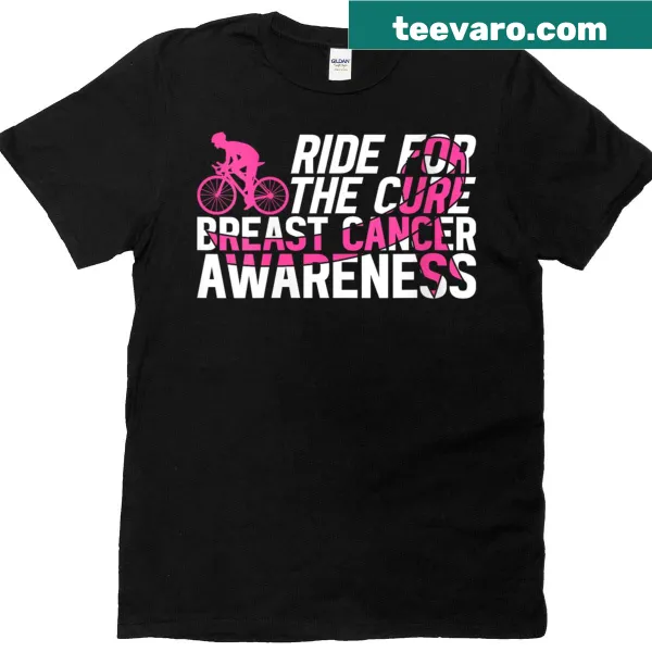 T-shirt with the phrase Ride For The Cure and cycling graphic