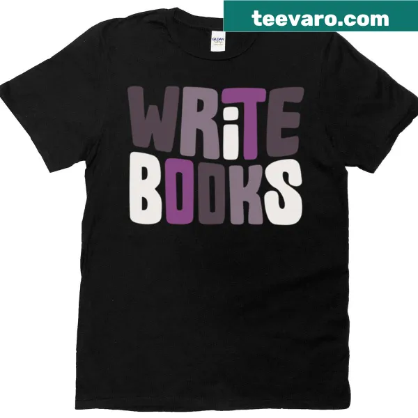 Whimsical T-shirt celebrating writing and literature