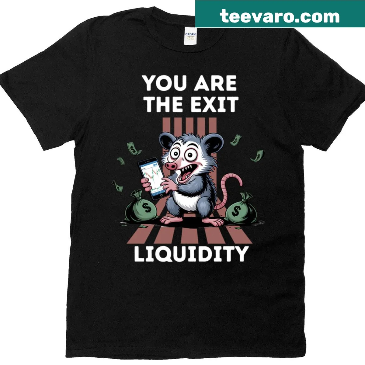 T-shirt featuring bold text 'You Are The Exit Liquidity' — on a men's t-shirt