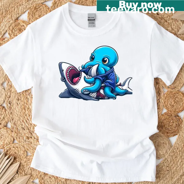 Playful 8 Arms No Escape graphic T-shirt