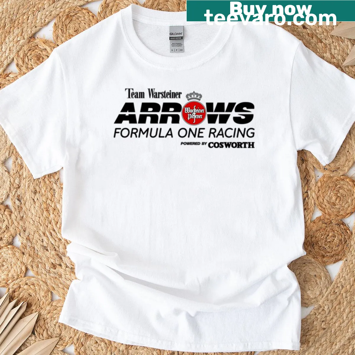Vintage-style oversized tee with racing arrows for motorsport fans — on a men's t-shirt
