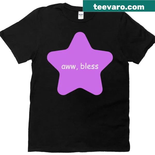 Cute t-shirt featuring 'Aww Bless' text in playful typography
