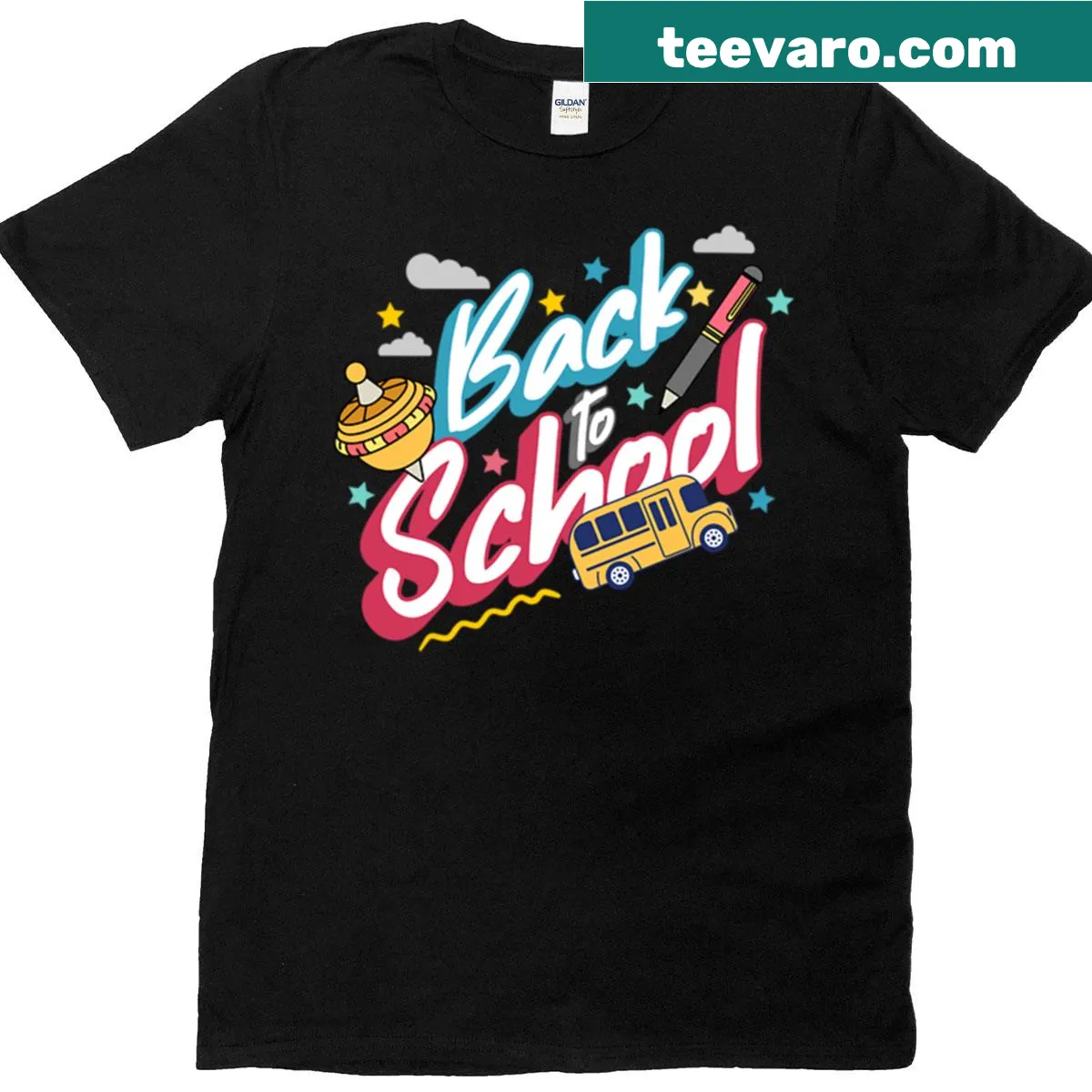 Playful 'Back To School' graphic t-shirt — on a men's t-shirt