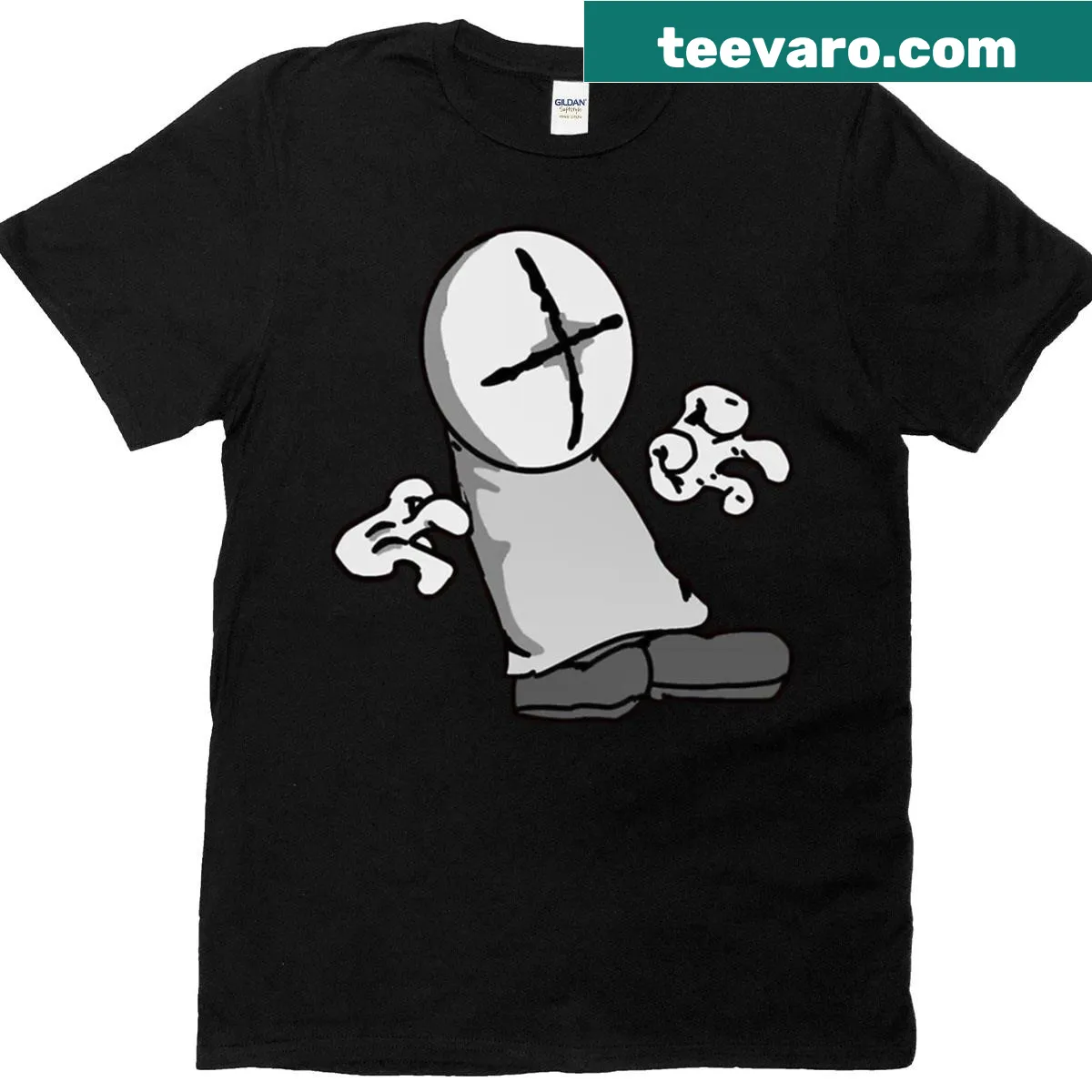 Oversized t-shirt with the phrase 'Cartoon Made By My Son' design — on a men's t-shirt