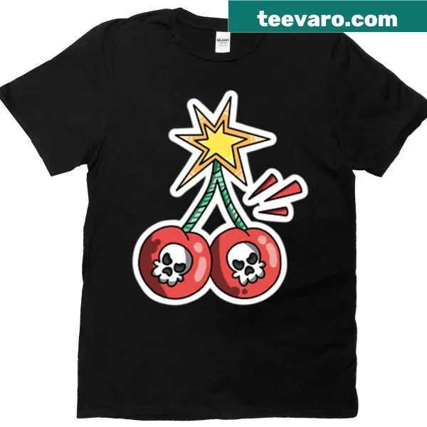 T-shirt featuring playful cherry bomb graphic