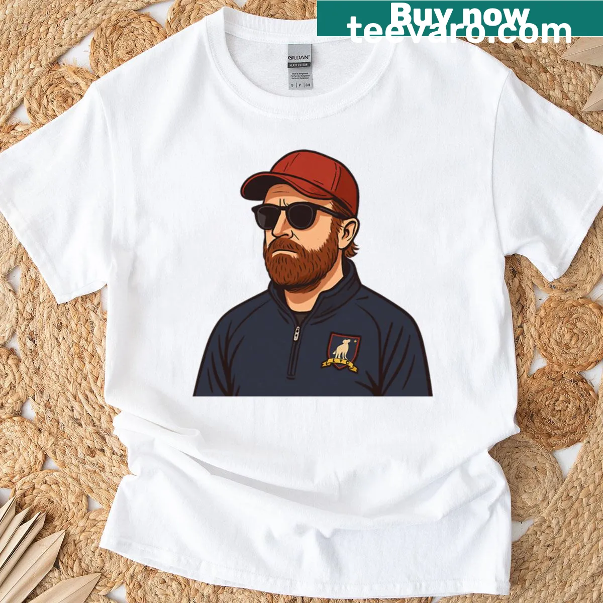Coach Beard t-shirt with typography design celebrating coaching — on a men's t-shirt