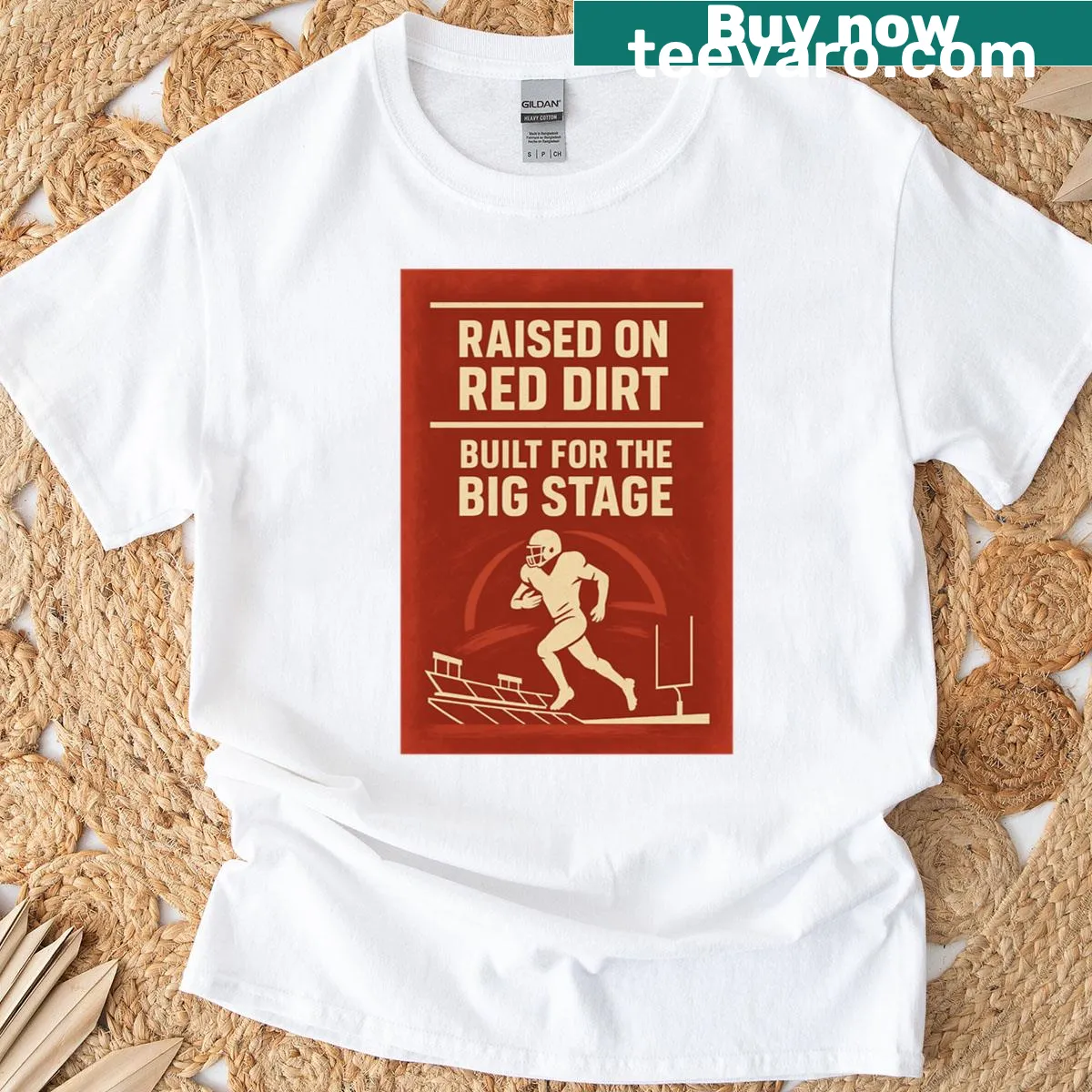 Sentimental t-shirt with badge design about roots and achievement — on a men's t-shirt