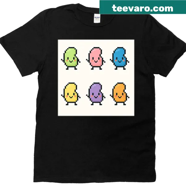 Kawaii pixel art kidneys graphic on T-shirt