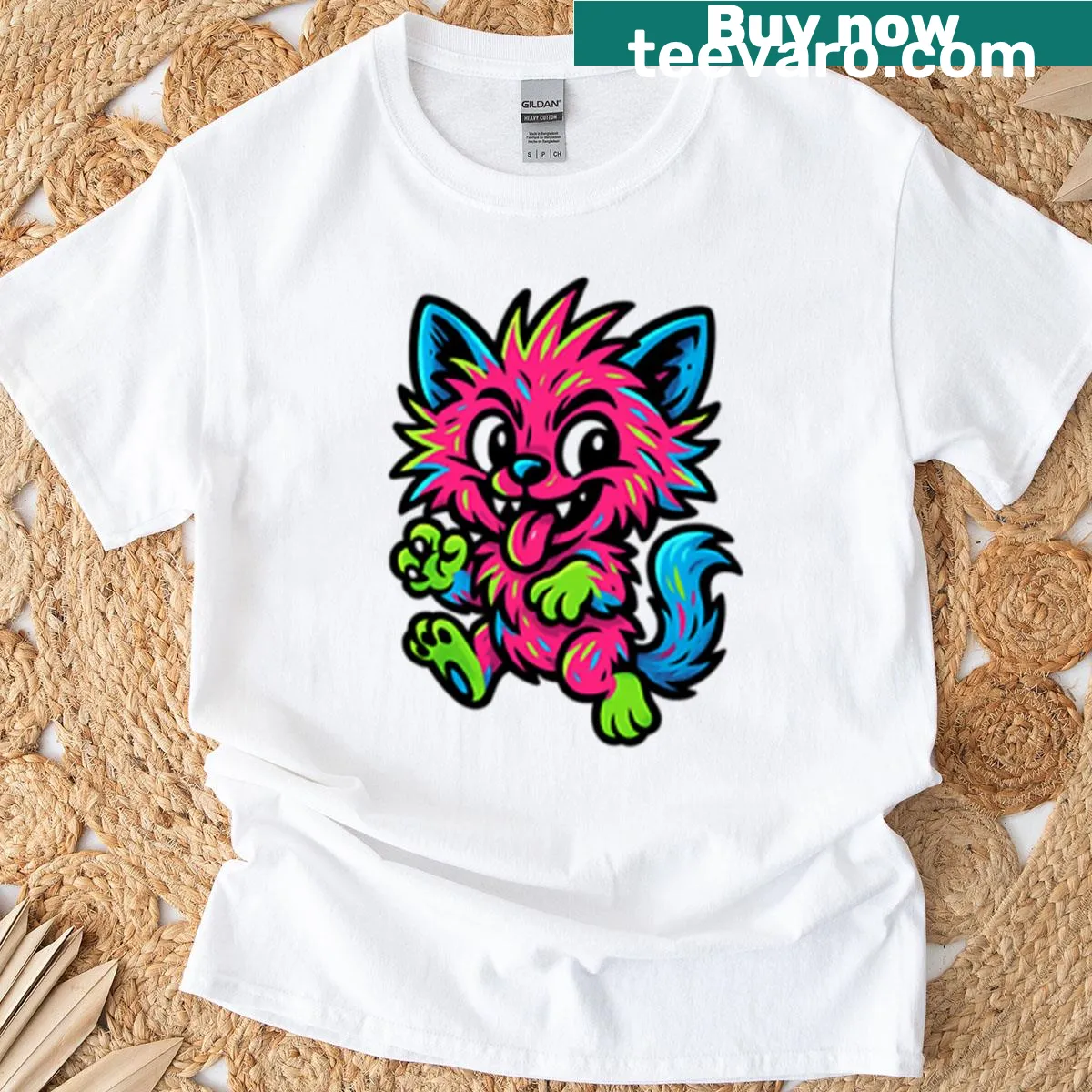 T-shirt featuring the whimsical Crazy Monster Art Nonoki character — on a men's t-shirt