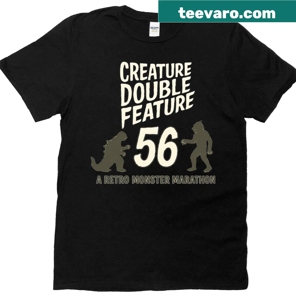 Retro monster design featuring classic creatures from horror films — on a men's t-shirt