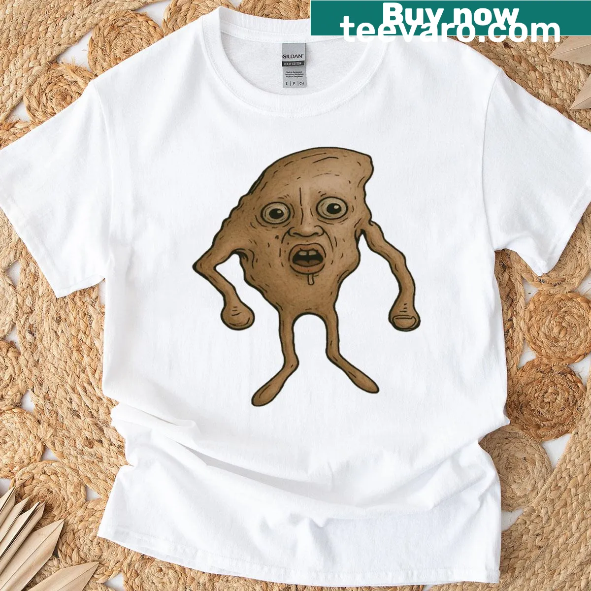 Oversized T-shirt featuring a cute character for cultural pride — on a men's t-shirt