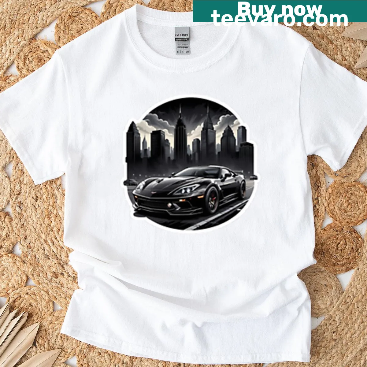 Urban cityscape design on a sporty t-shirt — on a men's t-shirt