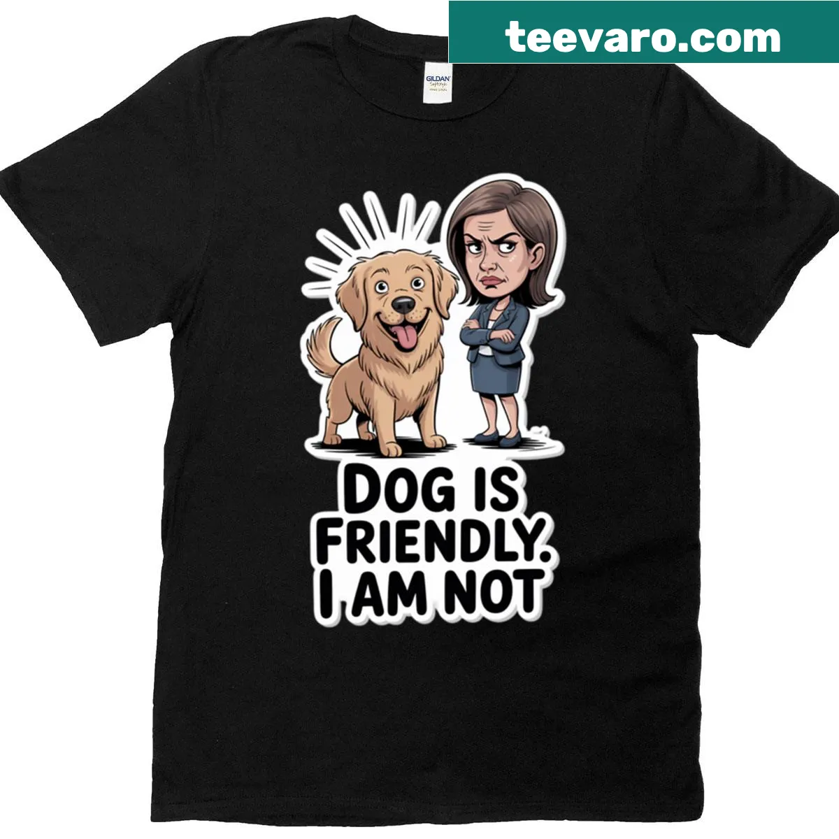 Funny introvert quote t-shirt with dog illustration — on a men's t-shirt