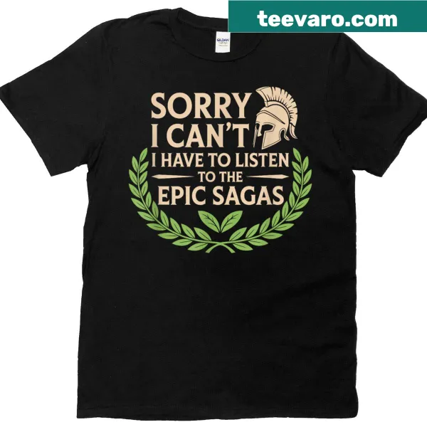 Typography t-shirt celebrating epic musicals and sagas