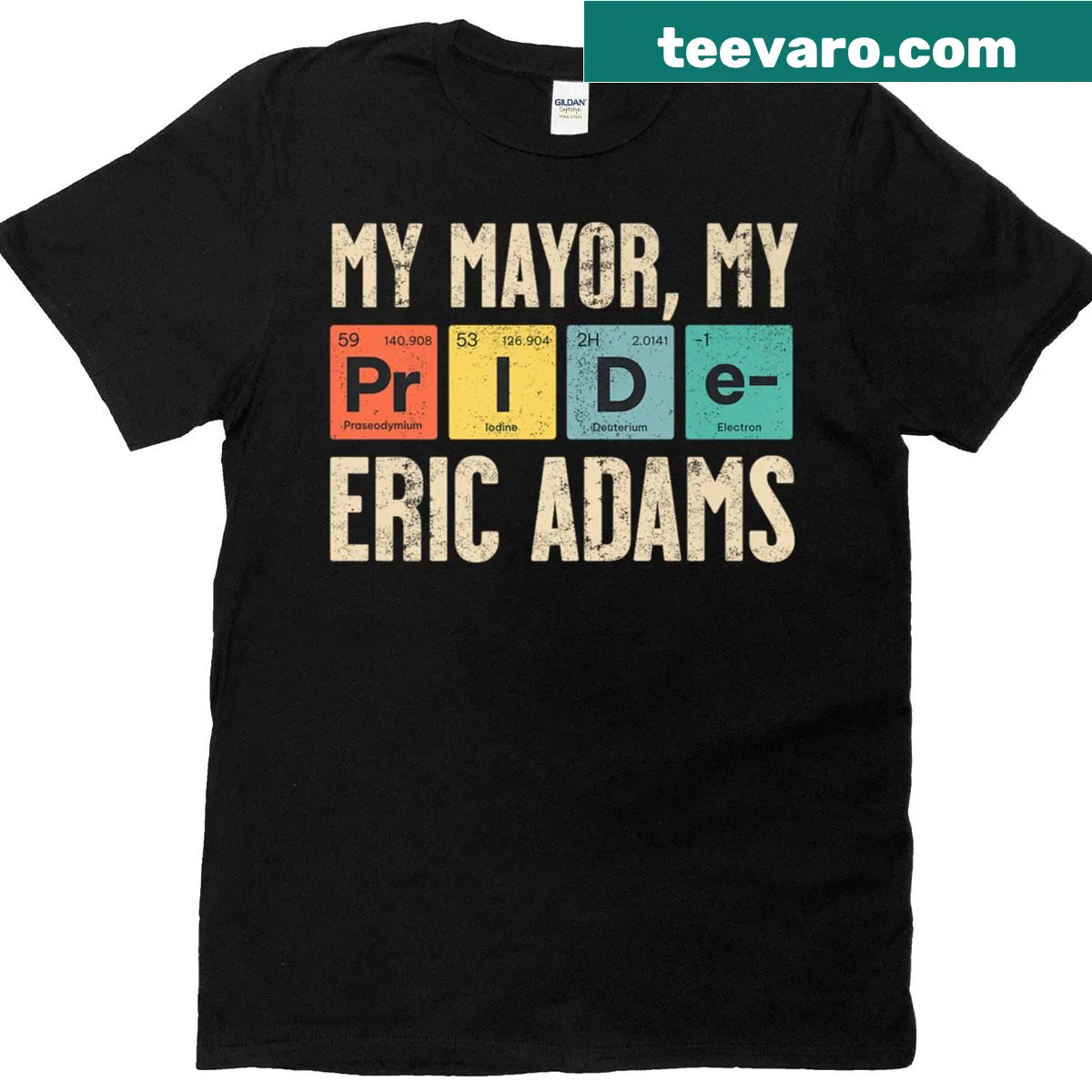 Vintage-style Eric Adams campaign t-shirt for NYC Mayor 2025 — on a men's t-shirt