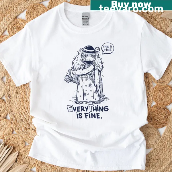 Illustrated T-shirt with humorous text Extraterrestrial Is Fine