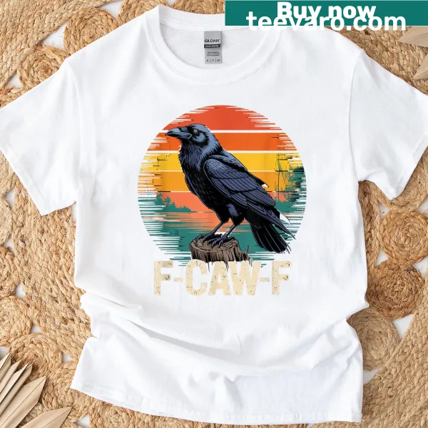 Gothic raven sunset graphic T-shirt