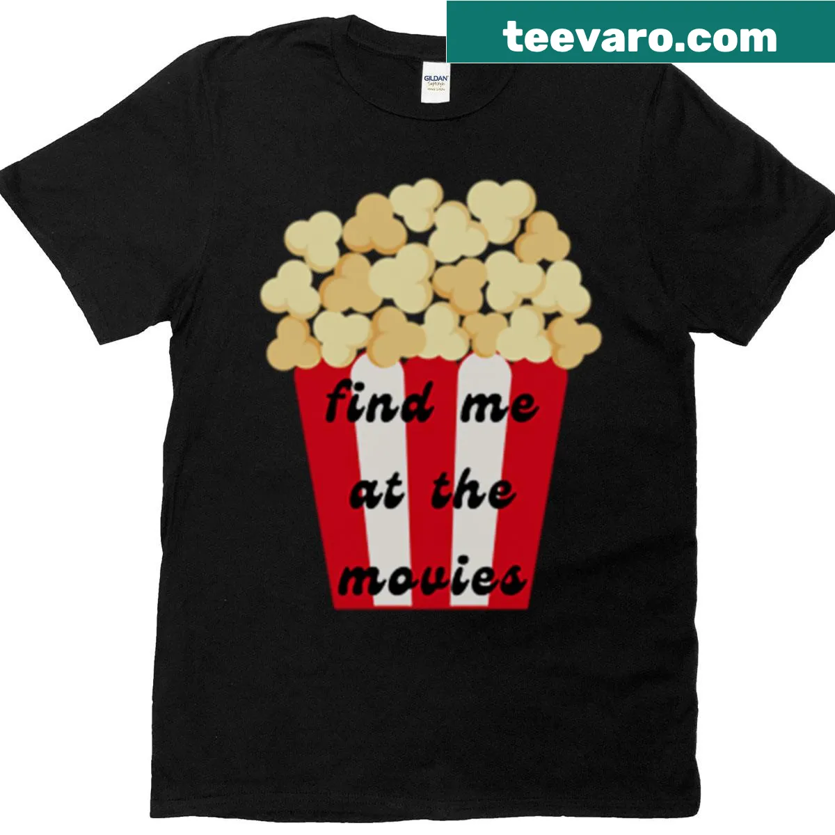 Humorous graphic T-shirt with playful text about movies — on a men's t-shirt