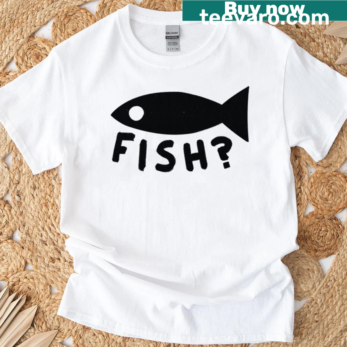 Boxy Fish T-shirt with a fun fish graphic and humorous phrase — on a men's t-shirt
