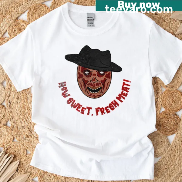 Vintage-style t-shirt featuring Freddy Krueger graphic