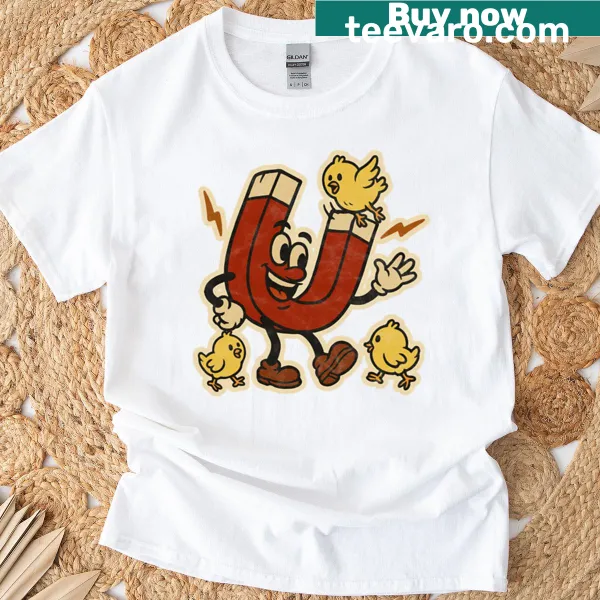 Cartoon t-shirt with 'Chick Magnet' phrase