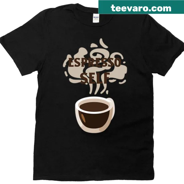 Funny coffee lover graphic tee with espresso-themed pun and design