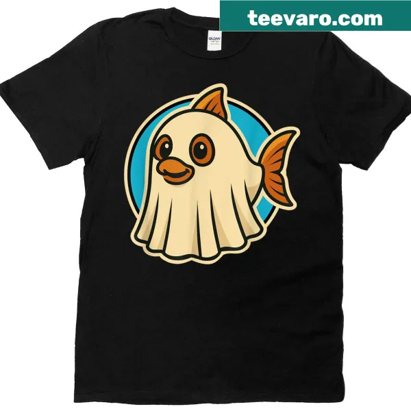 Funny ghost fish cartoon t-shirt for kids Halloween costume