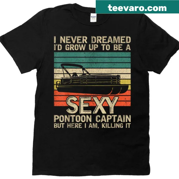 Funny pontoon captain t-shirt with humorous illustration