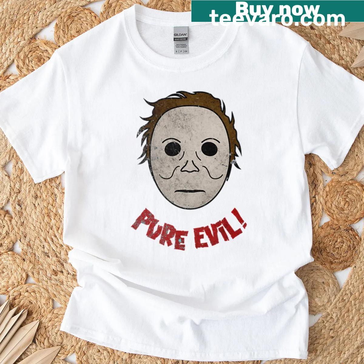 Vintage-style Halloween t-shirt with classic motifs — on a men's t-shirt