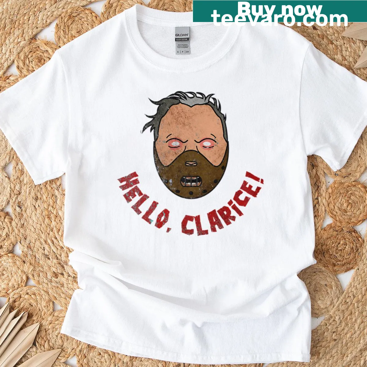 Vintage Hannibal Lecter t-shirt featuring a chilling graphic — on a men's t-shirt