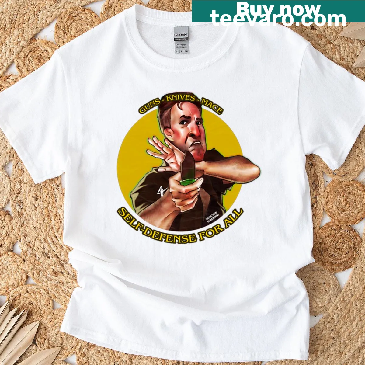 Boxy t-shirt with a cute illustration of a cool cat — on a men's t-shirt
