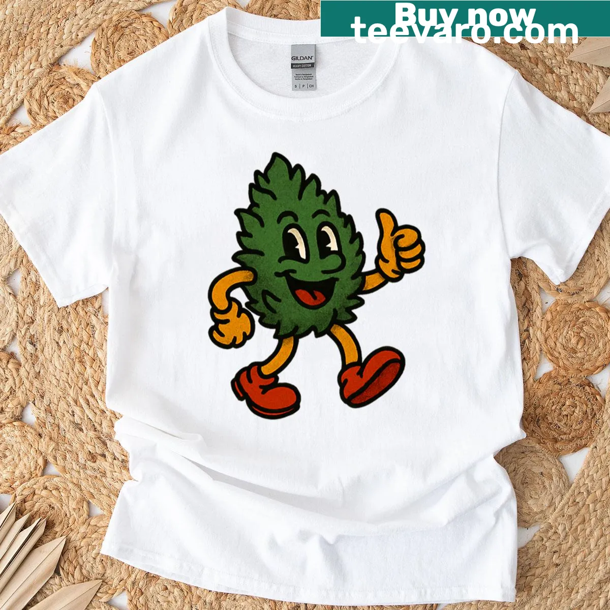 Illustration t-shirt featuring a chill desert cactus design — on a men's t-shirt