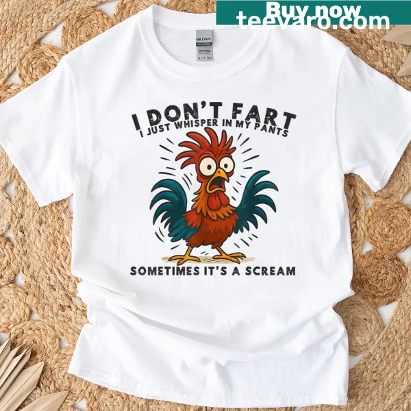 Funny t-shirt with text about whispering farts