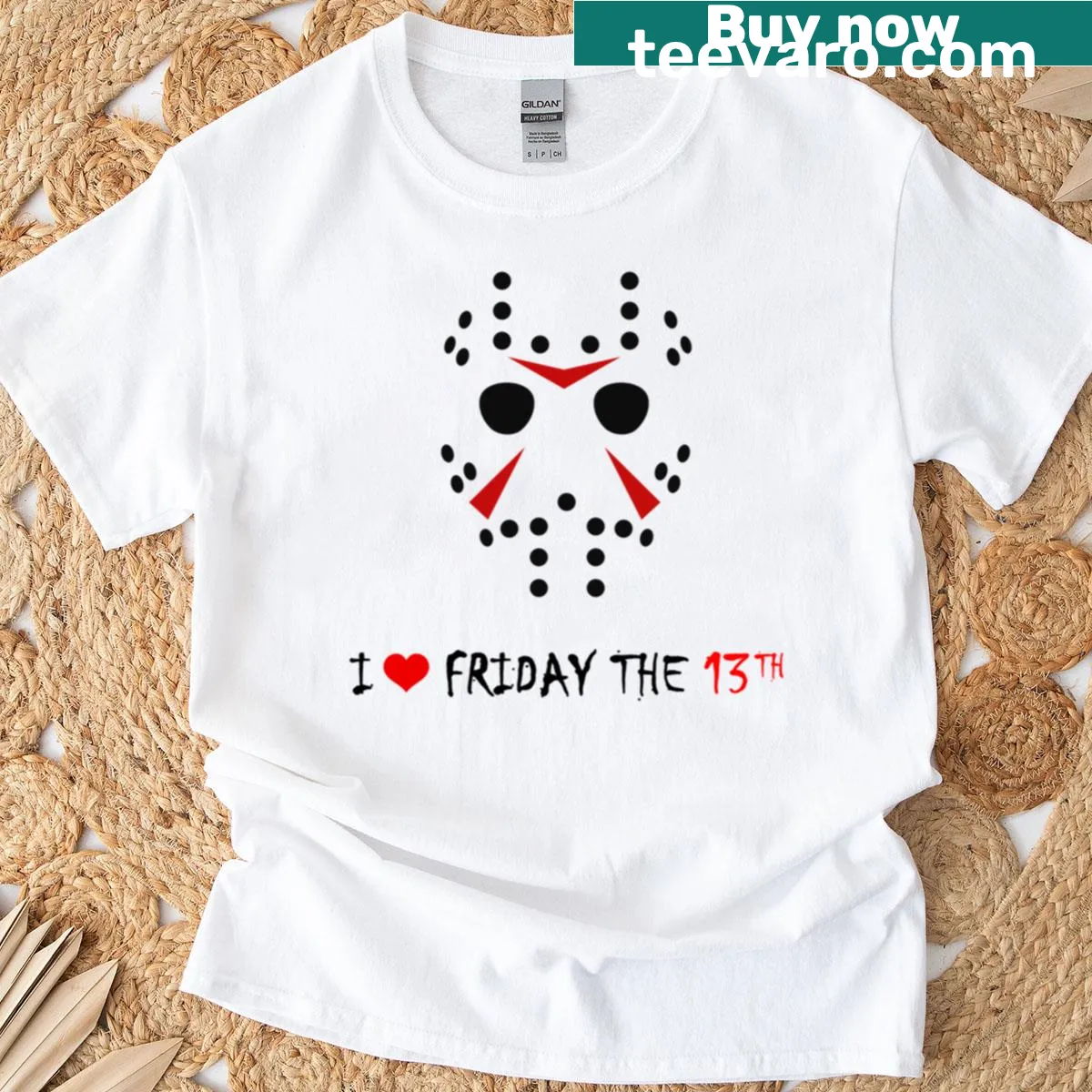 Vintage-style t-shirt honoring Friday the 13th horror films — on a men's t-shirt